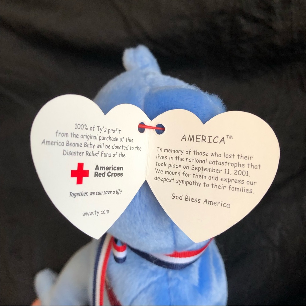 2001 Ty Beanie Baby America Commemorative Blue Patriotic September 11th Bear nwt - Picture 4 of 10